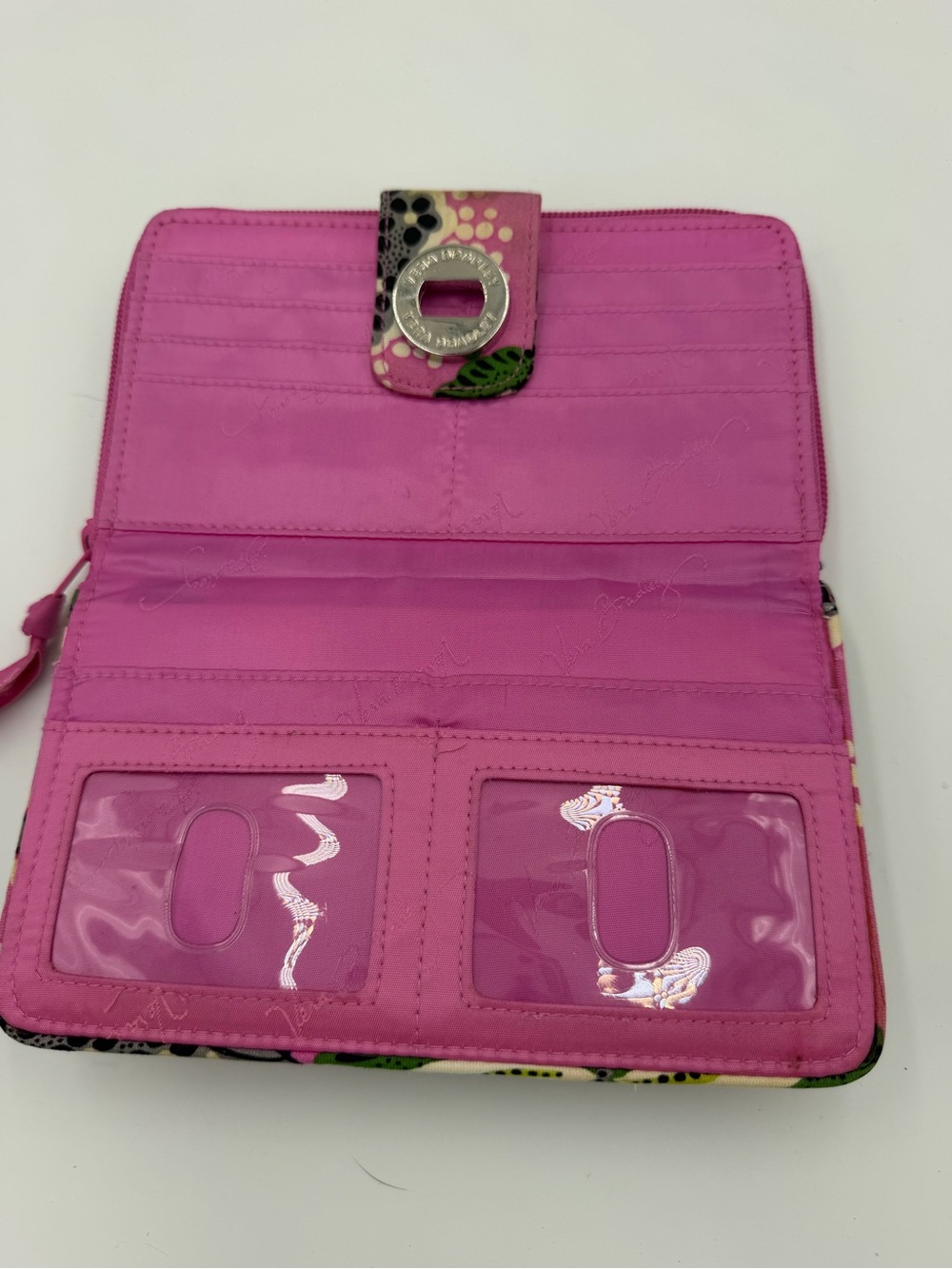 Vera Bradley Lilli Bell Turn Lock Wallet Pink Floral Quilted Organizer Retired - Picture 11 of 11